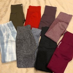 Lot of 8 leggings Gymshark seamless xs and other